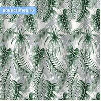 Штора в ванную комнату с рисунком "МОНСТЕРА", без колец, полиэстэр